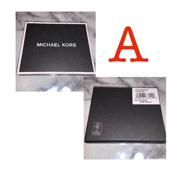 MICHAEL KORS MEN'S "JET SET" TAN LUGGAGE LEATHER PASSCASE WALLET $98 NWT - Picture 8 of 10